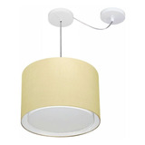 Lustre C/ Desvio De Centro Md-4312 Cupula 40x30 Algodao Cru