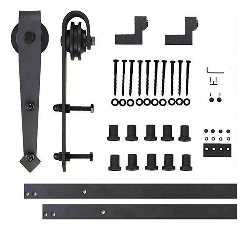 Kit De 2m Herrajes Para Puerta Corredera De Granero B