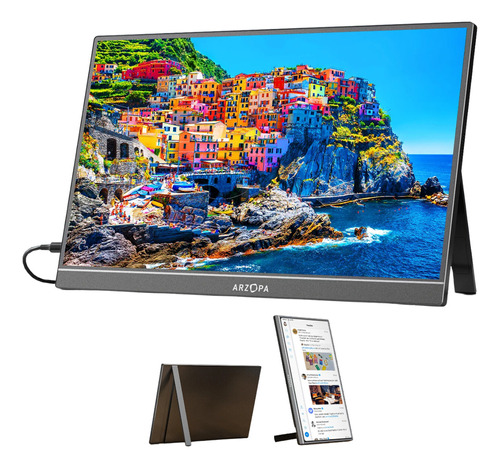 Monitor Portátil Arzopa De 15.6 Pulgadas, Gama A1, Ultrafino, 1080p, Fhd Ips, Hdmi, Usb-c, Pantalla Extendida