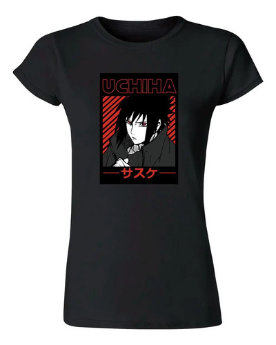 Playera Mujer Anime Naruto Sasuke Uchiha 000589n