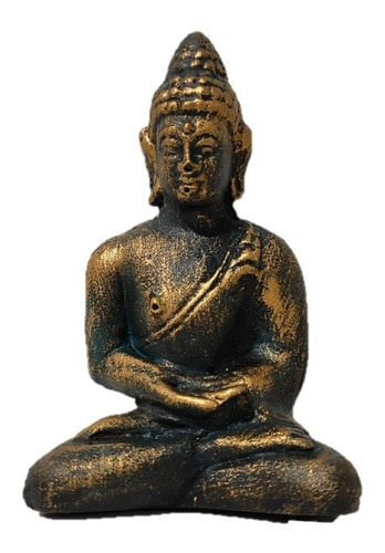 Miniatura Buda Sidarta Cor Bronze Para Terrário 5 Cm Resina