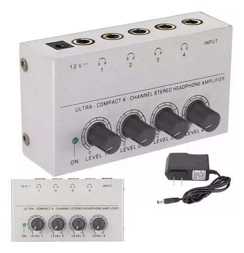 Mini Amplificador De Auriculares Estéreo De Audio, 4 Canales