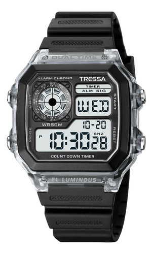 Reloj Tressa Digital Alarma Luz Calendario Timer Garantía