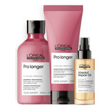 Kit Loreal Pro Longer Sh 300ml + Cond 200ml + Óleo Abs 90ml