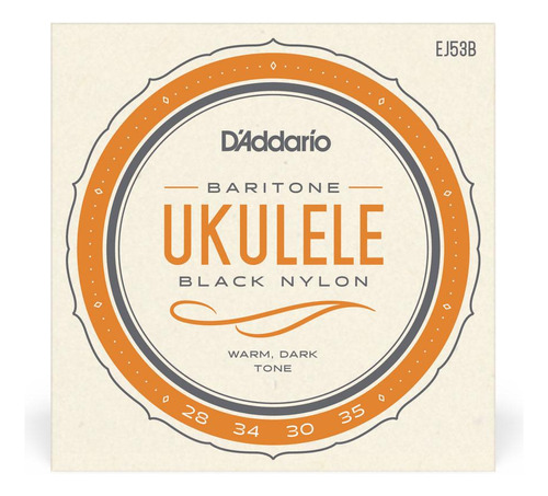 Encord Ukulele Baritono D'addario Pro-arté Rect Black Ej53b