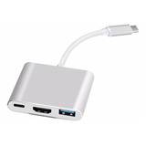 Adaptador Usb Tipo C 3 En 1 A Usb-c Hdmi Usb 3.0 4k