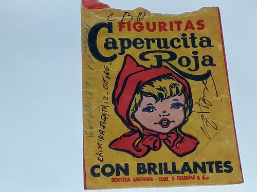 Antiguo Sobre Figuritas Caperucita Roja