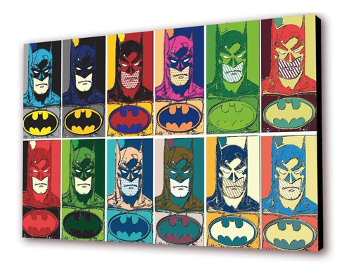 Cuadro 50x30cms Decorativo Batman Popart+envío Gratis