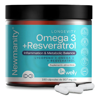 Suplemento En Cápsula Newmanity Omega 3 De Omega 3 + Resveratrol X 807mg Sin Sabor