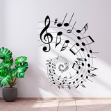 Vinilo Decorativo Pared - Música Partituras Notas Musicales