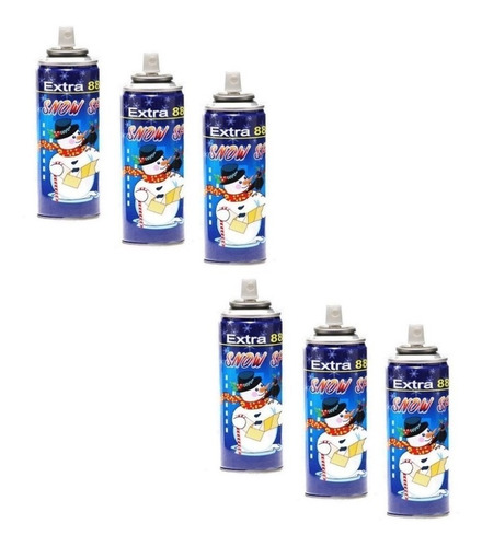 X6 Spray Nieve Artificial Decoración Navidad 250ml Espuma