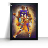 Quadro Decorativo Basquete Kobe Bryant Moldura Grande