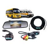 Câmera Ré + Frontal Kit P/van Escolar Retrovisor Monitor Lcd