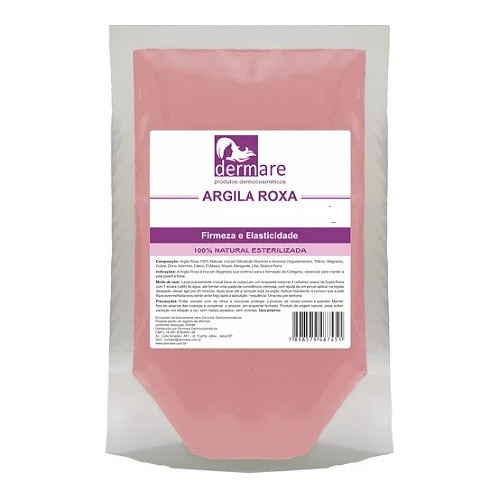 Argila Roxa Estimula Colágeno Dermare 500g Envio Imediato