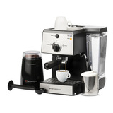 Cafetera Espressoworks 7 Pc All In One Aew1000 Automática Negra Y Plateada Expreso 120v