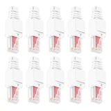 10 Conectores De Red Rj45 Cat6 Lan Utp Cable Pl Sin Herramie