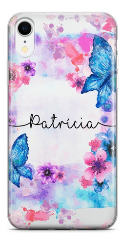 Capinha Para Celular Borboletas E Flores E Nome