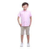 Conjunto Infantil Social Masculino Camisa Curta + Bermuda