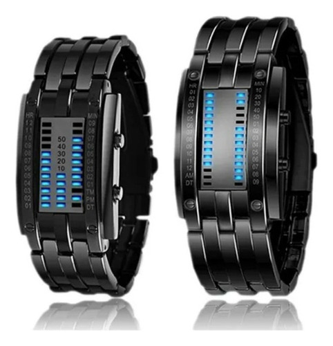 2 Pi Reloj Binario Estilo De Pareja Con Led Impermeable