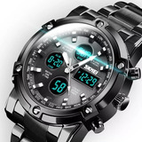 Reloj Digital Hombre Acero Inoxidable Deportivo Impermeable