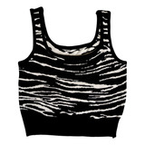 Crop Top Sin Mangas Mujer Talla Única Zebra