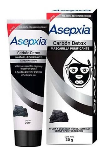 Asepxia Mascarilla Facial Peel Off Carbón Detox 30gr