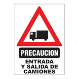 Cartel Señalizacion Entrada Y Salida De Camiones 50x70cm
