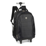 Mochila Preta Rodinhas Trolley Social Executiva Notebook