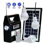 Kit Energia Solar 3 Lâmpadas + Led Placa + Som Bluetooth
