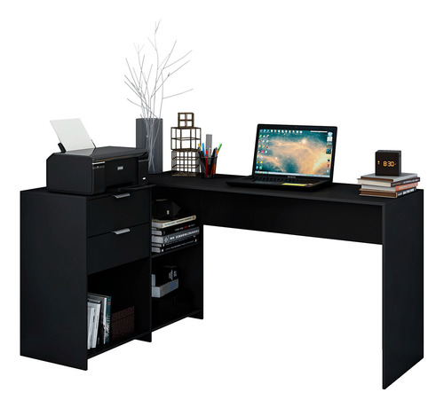 Mesa Escrivaninha Office Durango Com 2 Gavetas Em L De Canto