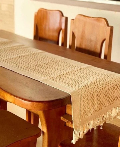 Caminho De Mesa Croche 40x200 Luxo 100% Algodão Trilho Mesa