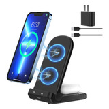 Cargador Inalambrico Para iPhone/samsung/AirPods, Cargador D