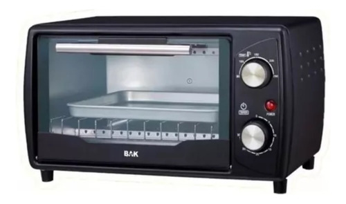 Forno Elétrico Bak 10l Preto Compacto Timer 110v Ou 220v Cor Cinza