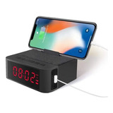 Radio Reloj Digital Recargable Led Alarma Bt 5.0 Fm Usb Cel