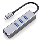 Hub Usb 3.0 Fanlide Con Puerto Gigabit Ethernet Rj45  Usb C