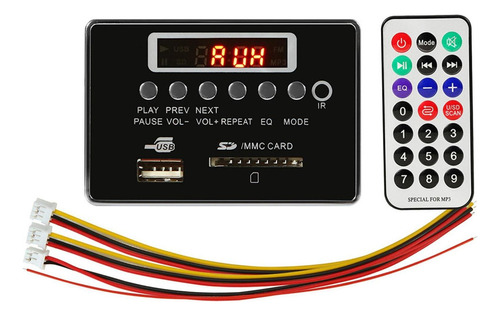 Módulo De Placa Decodificadora Mp3 Usb Bluetooth De 5 V/12 V