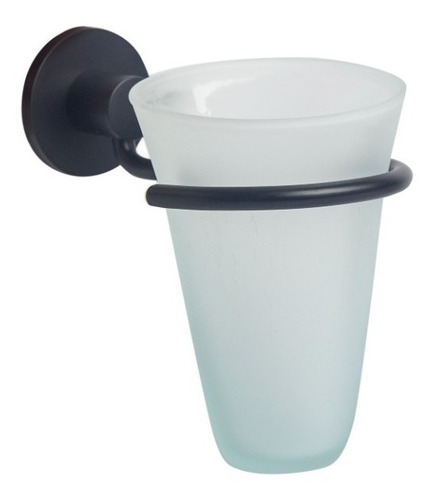 Porta Vaso Vidrio Linea Basic Negro Mate - Ottone