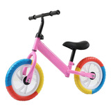 Bicicleta Equilibrio Sin Pedales Aprendizaje Niños Color Rosa-tricolor