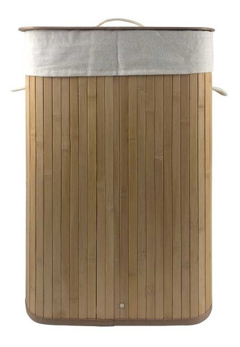 Cesto De Ropa Sucia Plegable De Bambú Rectangular 40x30x60cm