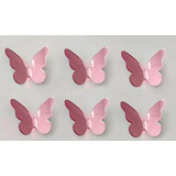 6 Apliques Para Parede Borboleta Em Acrilico 3d 10cm