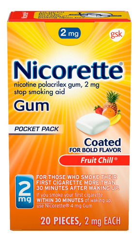 Gomas De Nicotina Nicorette Para Dejar De Fumar, 20