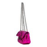 Bolsa Deseo Metalizada Couro Legitimo Pink Crossbody 