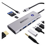 Hub Adaptador Tipo C Hub 9 En 1  Usb 3.0 Hdmi Slim 100w