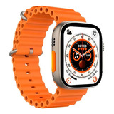 Smartwatch Reloj Tactil Mensajes Y Atiende O Realiza Llamada Caja Naranja Malla Negro Bisel Naranja Diseño De La Malla Sport