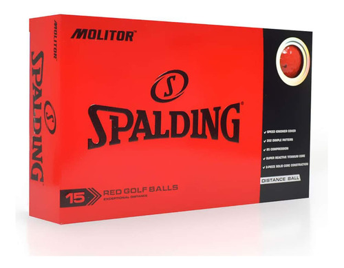 Spalding Molitor - Paquete De 15 Unidades, Color Rojo