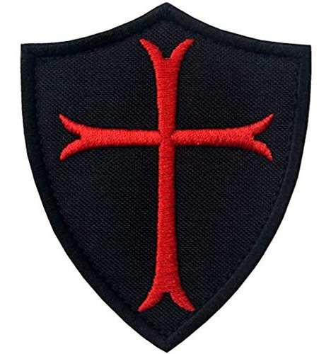 Knights Templar Cruz Escudo Militar Morale Parche De Velcro