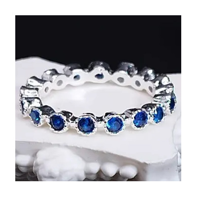 Anillo Churumbela Plata 925 Color Azul Talla 5