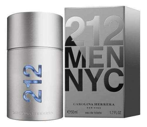 Perfume Carolina Herrera 212 Men Eau Toilette Para Hombre, 50 Ml
