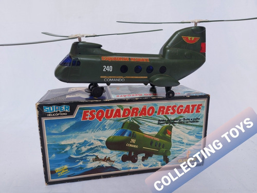 Helicóptero Esquadrão Resgate Da Glasslite - 80's  (4 M)