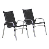 2 Cadeiras Emilly Em Alumínio Trama Original